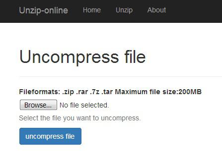 zip file unzip online